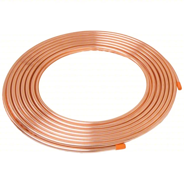 Mueller Streamline 653R Tubing: Copper, 1/4 in, 50 ft, Coil