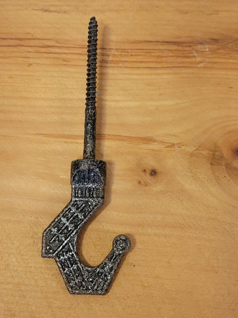 Antique vtg Victorian Aesthetic CEILING HOOK Cast Iron Oil Lamp/Plant Hardware