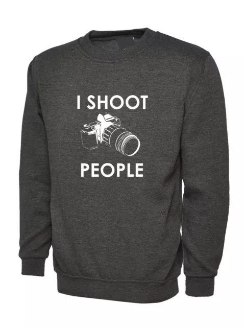 I Shoot people funny Sweatshirt photography gift Jumper for photographer Camera