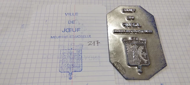 STAMP MATRIX COAT OF ARMS CITY OF JOEUF Meurthe and Moselle
