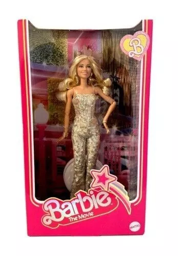 Margot Robbie as Collectible doll Wearing Gold Disco Dress Barbie™The Movie Doll