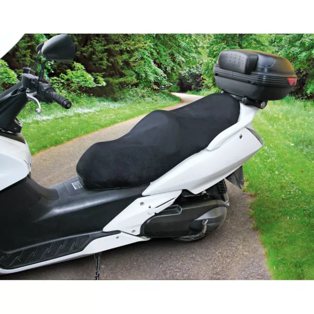 Cubierta de Asiento Moto Maxi Scooter Respirable L 74x100 CM Negro Contra Agarre