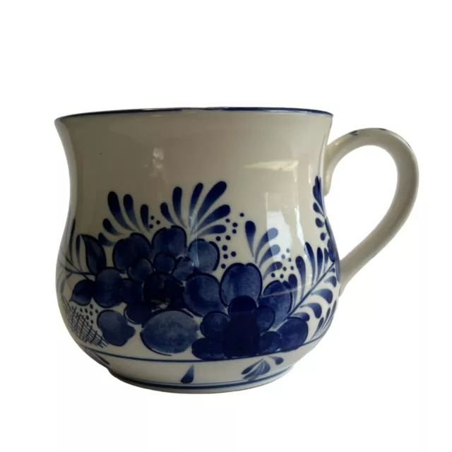Vintage DA 1980s Handpainted Delft Blue Coffee Cup Flowers DALC Vintage DA 1980s Handpainted Delft Blue Coffee Cup Flowers DALC