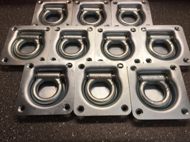 GRIPON 8x Recessed Tie Down D Rings Cargo Quad Trailer Van Anchor - Foto 9