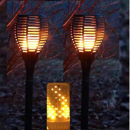 Fackel Fackeln LED Lampe Gartenlampe Feuerlampe Gartenfackel -brennt nie ab NEU 3