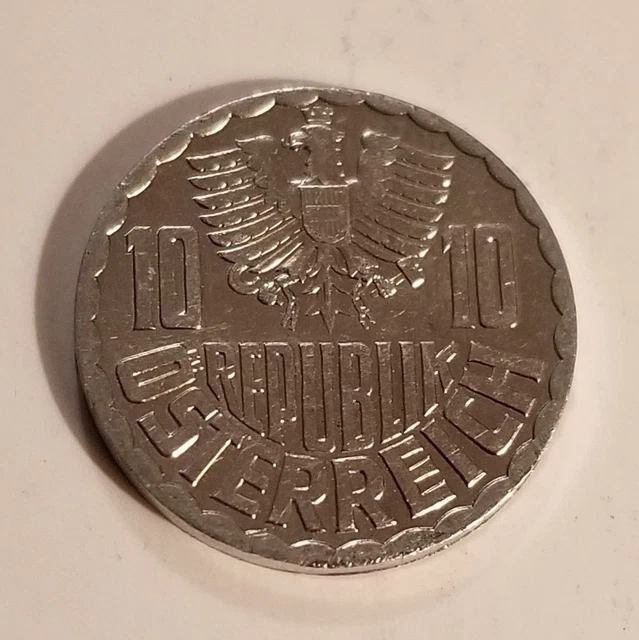 1979 Austria 10 Groschen Coin w/ Eagle, Excellent Condition