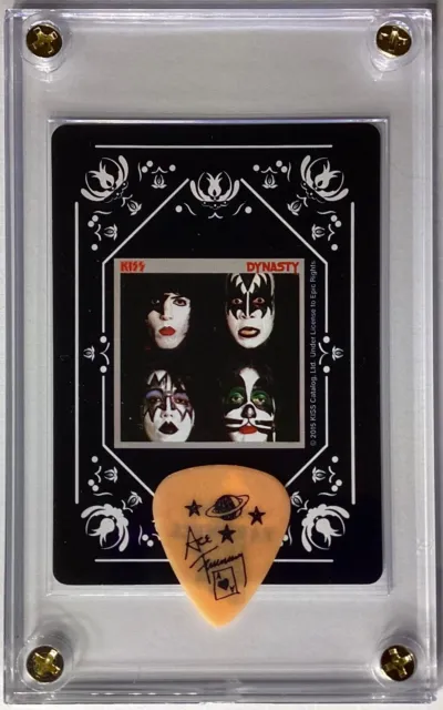 KISS Ace Frehley Farewell tour guitar pick/official KISS Dynasty card display!!!