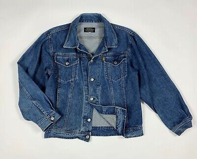 Pop 84 jeans jacket uomo usato M giacca giubbotto denim blu bomber vintage T6266