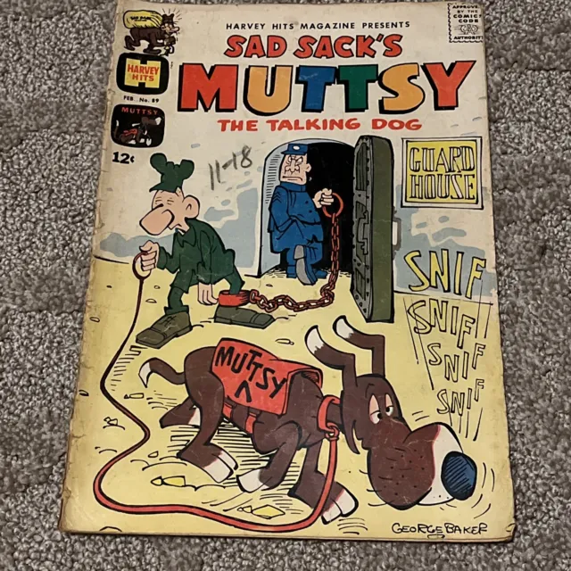 SAD SACK’s MUTTSY Dog Vol 1 #89 Comic Book George Baker Vintage Old Harvey Hits