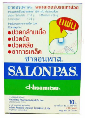 SALONPAS Hisamitsu Effective Aches Pain Relief Patch Post Neck Shoulders 10 Pcs.