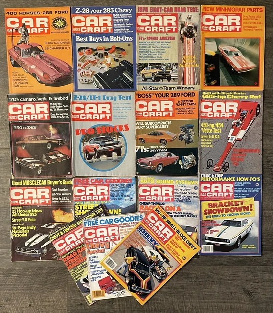 VINTAGE CAR CRAFT Magazines Lot of 15 Primarily 1960’s and 1970’s Mixed