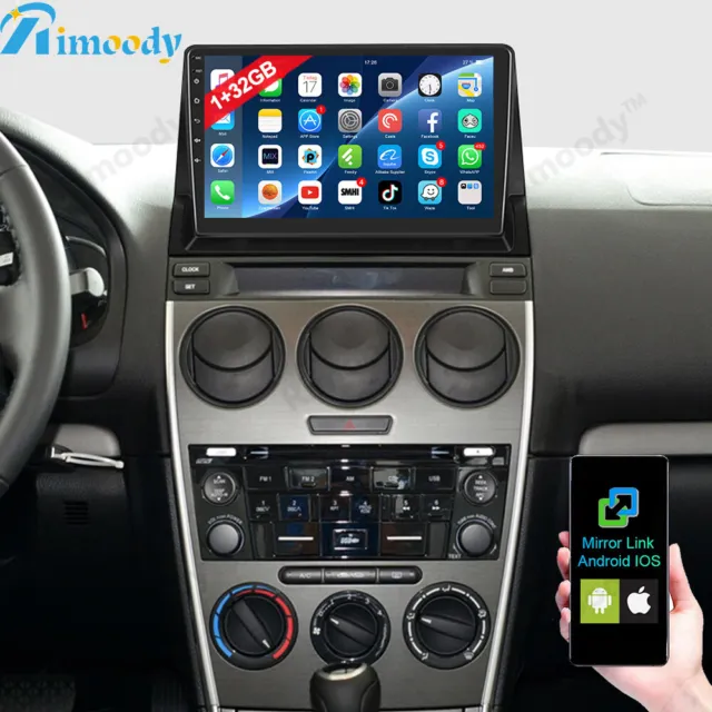 1+32GB Android 13.0 Autoradio WIFI GPS Navi FM RDS Für Mazda 6 GG GY 2004-2015