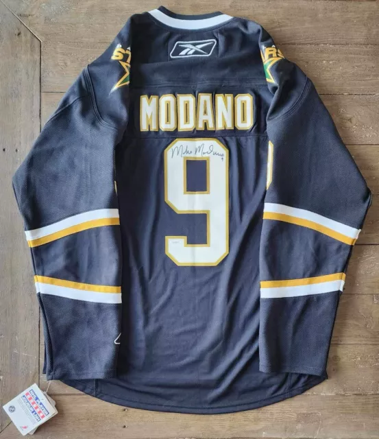 Autographed Reebok Dallas Stars Mike Modano #9 Official NHL Jersey Adult Large