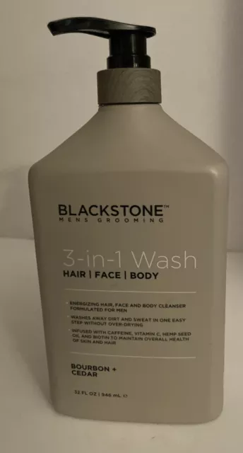 Blackstone Mens 3-in-1 Wash, Hair, Face, Body BOURBON & CEDAR 35 oz