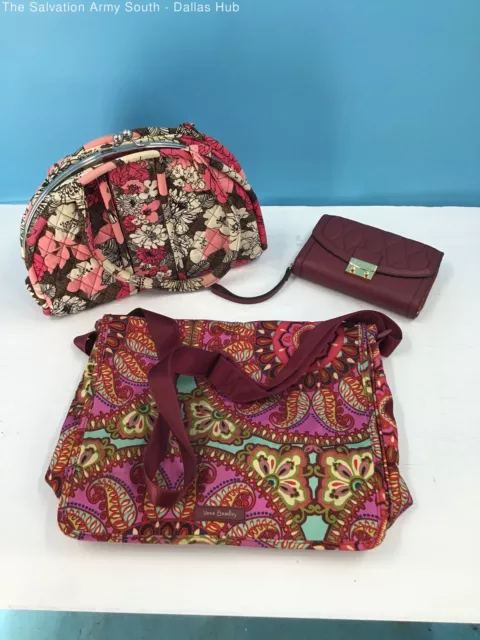 LOT of 3 Vera Bradley ~ large lighten up essential messenger bag ~ ETC
