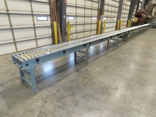 Hytrol ABEZ 24"x 63' 9" Accumulating Live Roller Conveyor 130FPM Belt Drive 460V