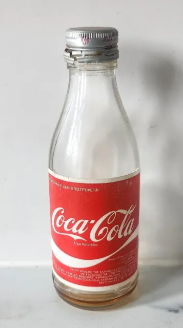 Coca Cola Bottle GREECE (GREEK) 200ML MINI COKE BOTTLE PAPER LABEL EMPTY