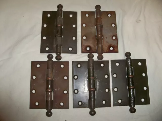 Lot of 5 STANLEY VINTAGE 4"X5" HINGES Pat  Oct. 28 1913/Mar 14 1922 Made in USA