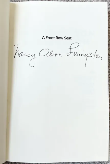 Nancy Olson Signed IP A Front Row Seat HC Book - Authentic, Sunset Boulevard