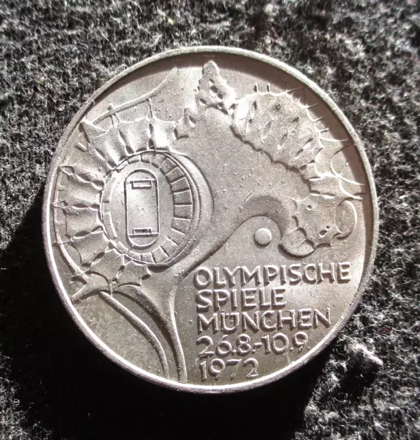 Silver Commemorative 10 Mark 1972 J Coin Germany -Xx Summer Olympic Games Munich