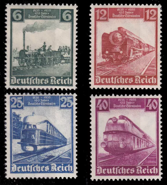 Deutsches Reich 580/83 ** 100 Jahre Deutsche Eisenbahn, postfrisch