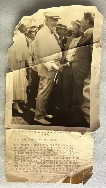 President Warren G Harding ~NATION'S Leader~ Sul Gemelli Golf Campo 1922 Foto