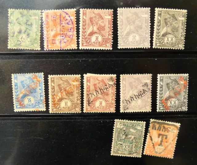 Ethiopia  Menelik II 1895  Postage Due 1896 1908 Collection Page Lot Mint Used