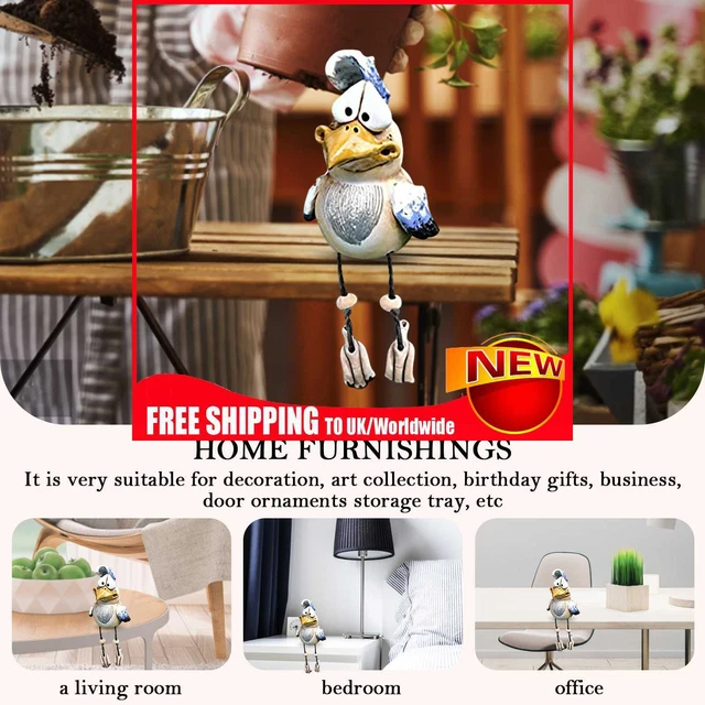 Resin Garden Chicken Statue Art Farm Dumb Chicken Sculpture Ornament (Blue)