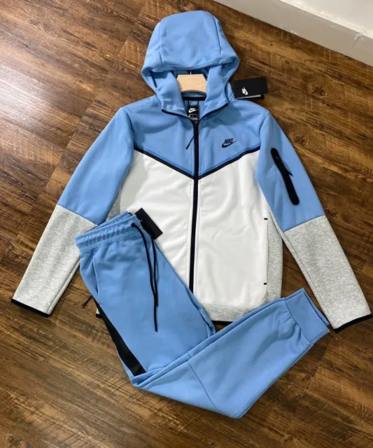 Nike Tech Fleece Tracksuit Size Medium Blue & White