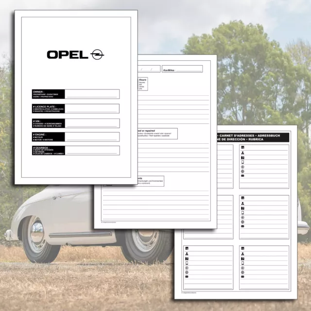 Opel Gt 1900 : Restoration & Maintenance Notebook : Free Shipping 3