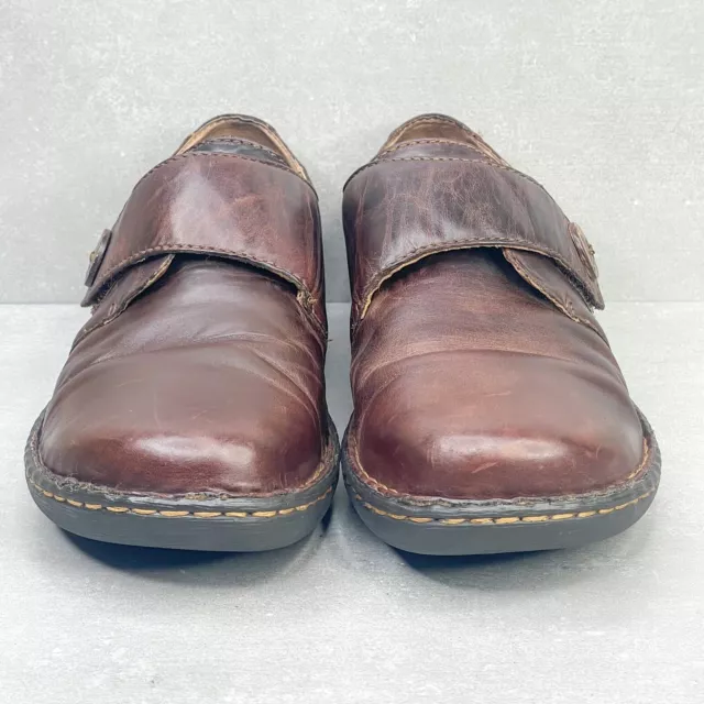 BOC Born Colleta Loafer Shoe Womens 9M Brown Leather Comfort Slip On Career Flat 2