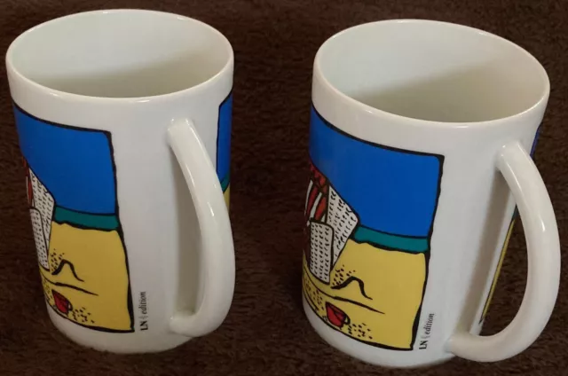 2x Superbe Café Thé Tasse Pott Gobelet Strand Plage Séjour Plage Haut 3