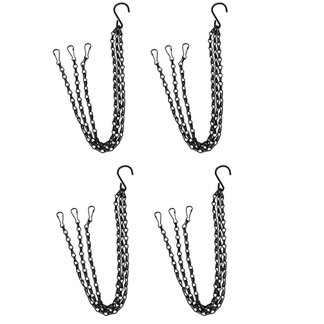 4 Stück Heavy Duty 16 Zoll Hängende Blumenkorb 3 Punkt Garten Pflanze