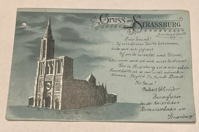 AK Strassburg  Straßburg Strasbourg Münster  gelaufen 1899