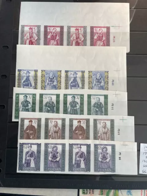 POLAND 1960 Provincial Costumes set MNH x 2 Imperf