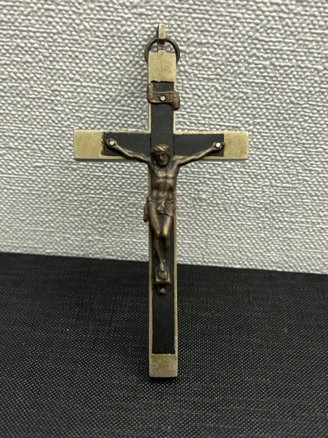 Pendentif Croix Ancien En Métal Blanc - Bijou Vintage Début 1900 - Parfait Pour Chapelet Ou Collier