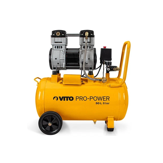 Compresseur d'air Silencieux 50L 1.5 CV 1100W VITO 8 bar