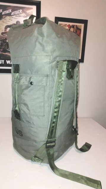 US Military Issue OD Green Nylon Duffel Bag Sea Garrison Duffle