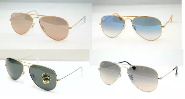 Occhiale Da Sole Rayban Originale Rb 3025 Calibro 58 Aviator Large Metal Nuovo