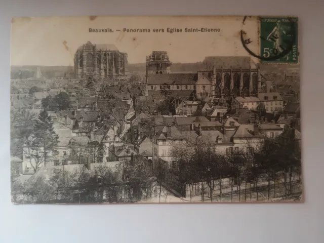 CPA - 60 - Beauvais - Panorama vers Eglise Saint-Etienne