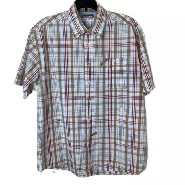 Ecko Unltd. Men's Brown Plaid Short Sleeve Button Down Shirt Size Large