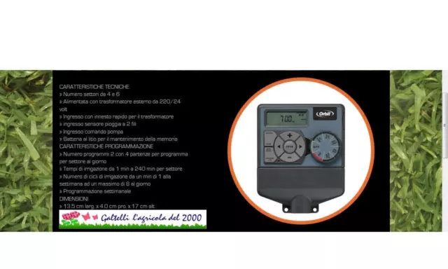 Programmatore Centralina irrigazione Orbit 4-6 zone mod Ultima prato giardino