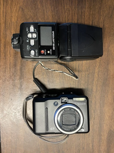 Canon PowerShot G7 PC1210 Digital Camera 2 batteries,a Charge, And A Flash