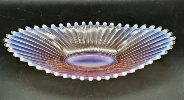 Vintage Fostoria Heirloom 2730/255 Pink Opalescent Glass Oval Centerpiece 11.5"