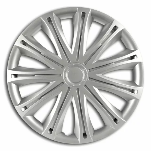 4 pcs SET 17"  WHEEL TRIMS COVERS SILVER HUB CAPS 17 INCH SPARK