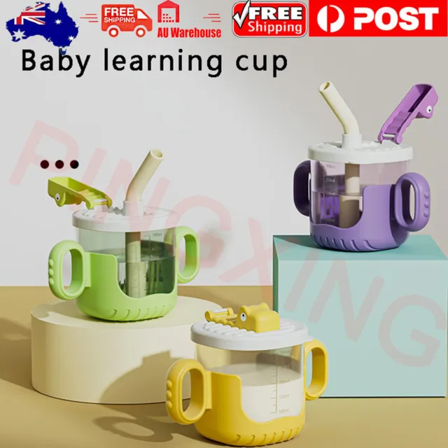 Cute Baby Cups with Straw Bottle Drinking Water Kids Sippy Cup Toddler Feeding