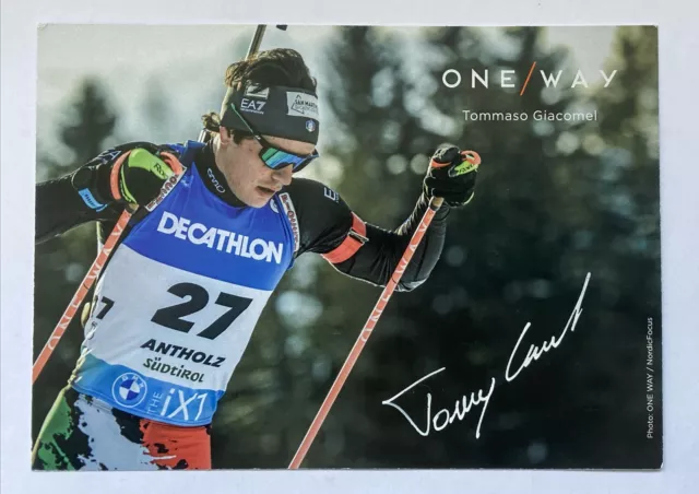 orig. Autogrammkarte Biathlon Tommaso Giacomel