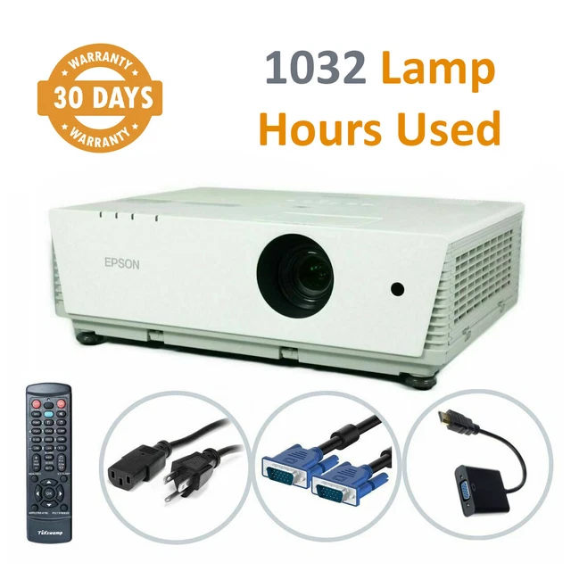 Epson PowerLite 6100i 3LCD Projector 3500 ANSI - 1032 Lamp Hours Used w/bundle