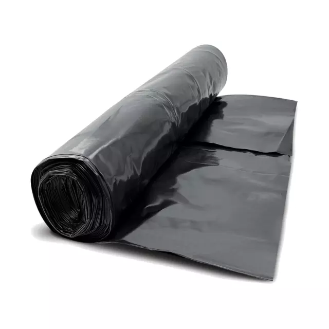 DPM Damp Proof Membrane 300MU Black Polythene Sheeting Plastic Sheet 4m Wide