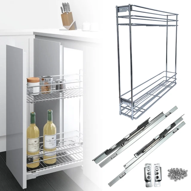 Carrello Estraibile Ammortizzato - Cestello Cucina Porta Bottiglie Vivande